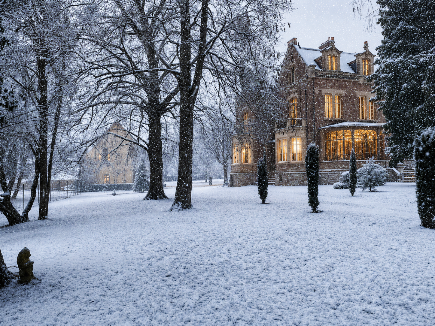 Vue hivernale du Domaine de la Renaissance